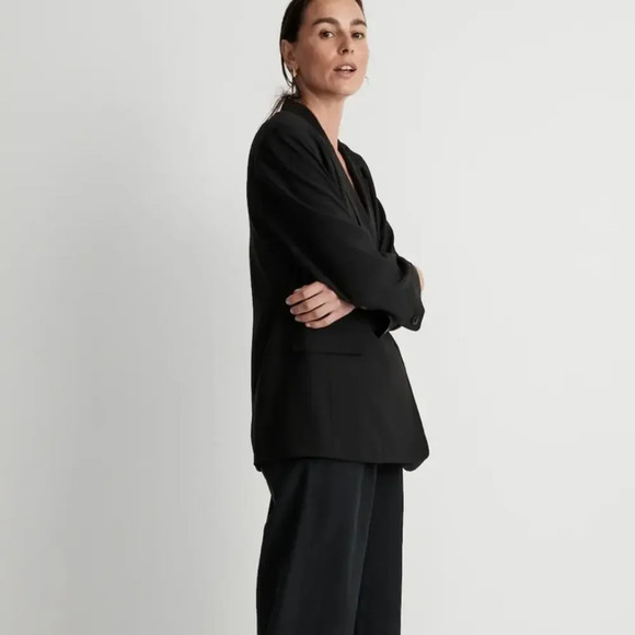 MADEWELL The Relaxed Blazer NWT in Soft Drape True Black Oversized Drape… - Picture 3 of 9